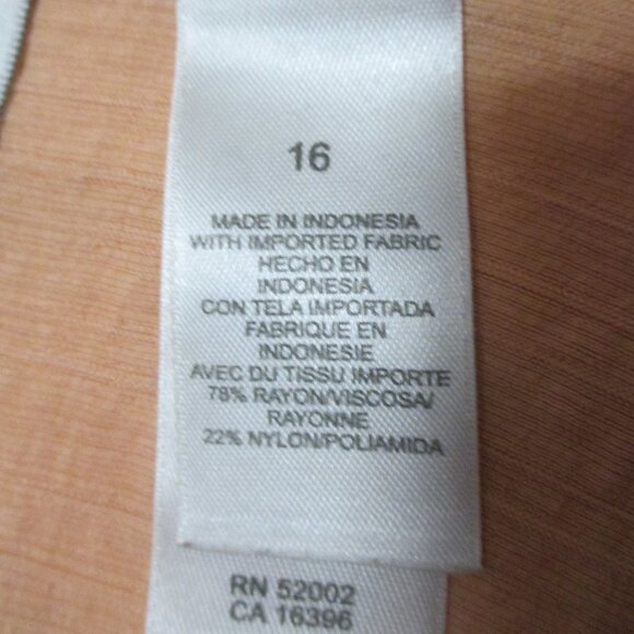 Emma James peach top, roll up button sleeves, button down blouse size XL - Picture 3 of 11